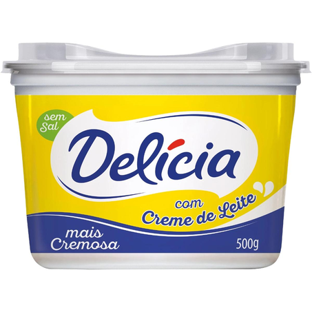 Margarina Delícia 500g - Tradicional - Sem Sal
