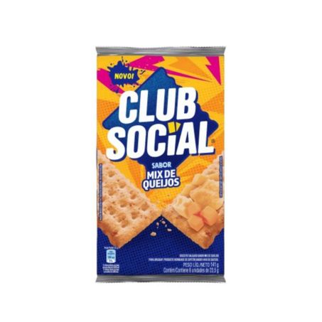 Pack Biscoito Bacon & Provolone Club Social Pacote 6 Unidades 141G