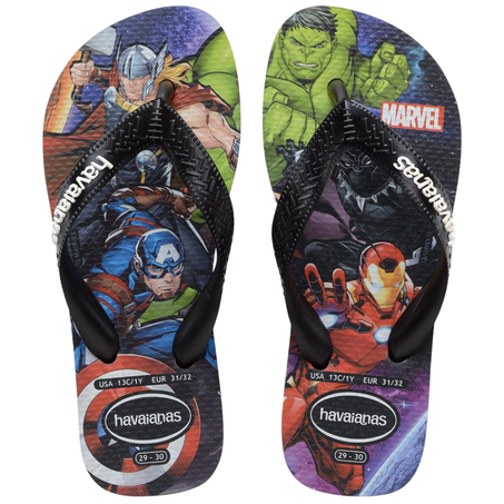 Chinelo Havainas Top Marvel Preto 35/6