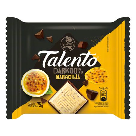 CHOCOLATE DARK 50% CACAU COM MARACUJÁ GAROTO TALENTO