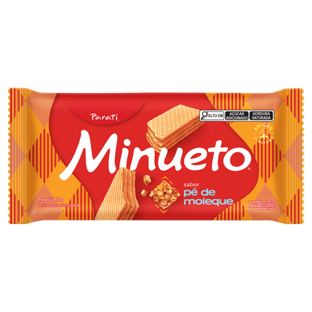 Wafer Minueto recheio de Pé de Moleque 73g Edição Limitada