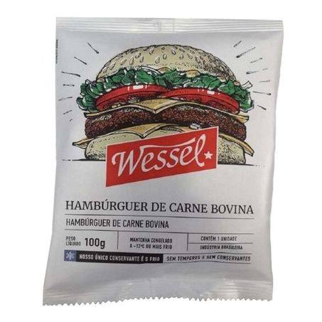Hamburguer de carne bovina wessel sem temperos 100g