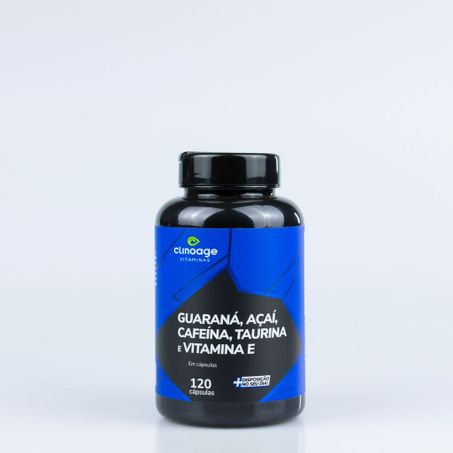 GUARANÁ + AÇAÍ + CAFEÍNA + TAURINA 550MG 120CAPSULAS CLINOAGE