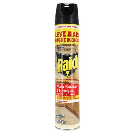 INSETICIDA AEROSSOL RAID MATA BARATAS E FORMIGAS 420ML LEVE MAIS PAGUE MENOS 360-0