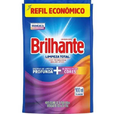 Lava roupas brilhante sache limp 900ml total