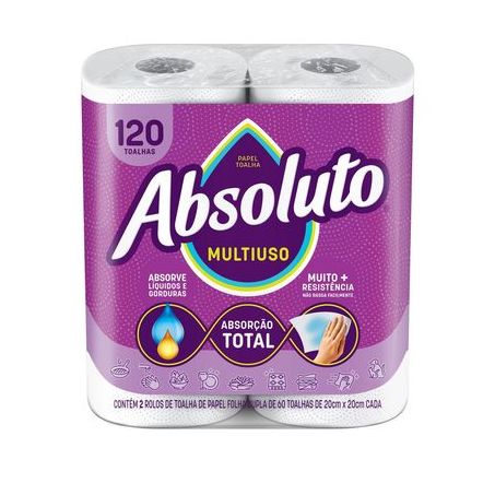 Papel toalha rolo absoluto c/2
