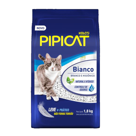 Areia Higiênica Pipicat Sílilca Natural Bianco 1.8Kg