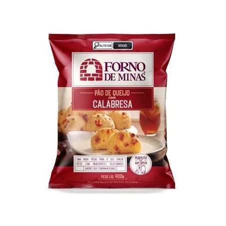 Pão queijo com calabresa forno minas 400g