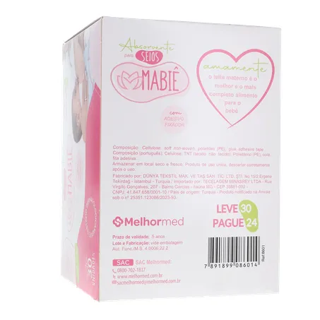 Absorventes p-seio mabiê leve 30 pague 24unid 360-16