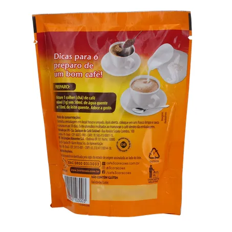 CAFE SOLUVEL 3 CORACOES SACHET TRADICIONAL 40G 360-20