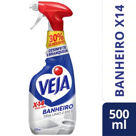 DESINFETANTE BANHEIRO TIRA-LIMO VEJA X-14 COM BORRIFADOR