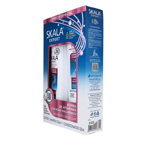 Kit Shampoo + Condicionador 325ml Cada Skala Bomba de Vitaminas Caixa com 2un - 650ml 360-5