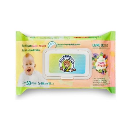LENÇO UMEDECIDO FEELCLEAN PACK COM 50 TUTTI FRUTTI