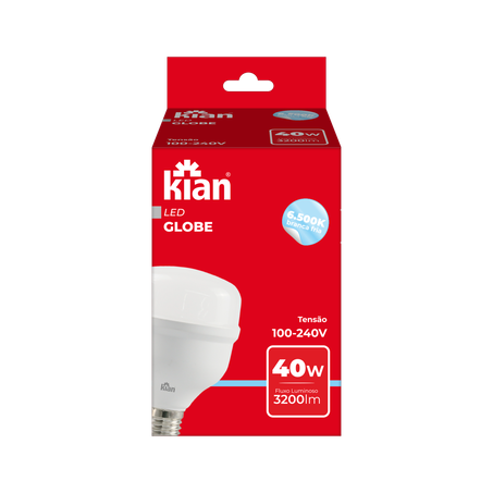 LÂMPADA KIAM LED GLOBE 40W BRANCA FRIA 360-2