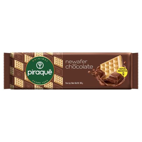 Biscoito wafer recheio chocolate piraquê newafer