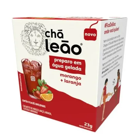 Chá Misto Leão Morango e Laranja Sachê 2.3gr - Caixa com 10un - 23gr