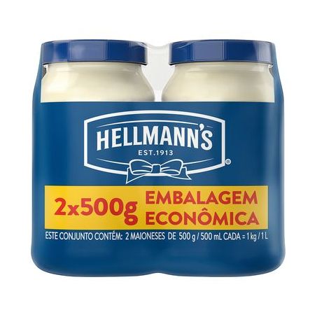 Pack Maionese Hellmann's Pote 2 Unidades Embalagem Econômica 1KG