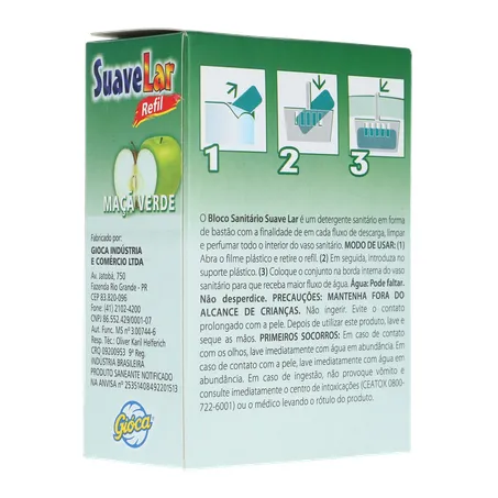 Detergente Sanitário Suave Lar Maçã Verde Refil Pedra 1un 
  360-14