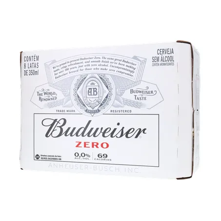 Cerveja budweiser 350ml zero alcool c/8 360-20