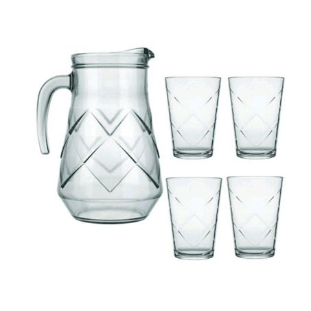 CONJUNTO JARRA E COPO NADIR COM 4 COPOS DE 270ML E 1 JARRA DE 1,5LT