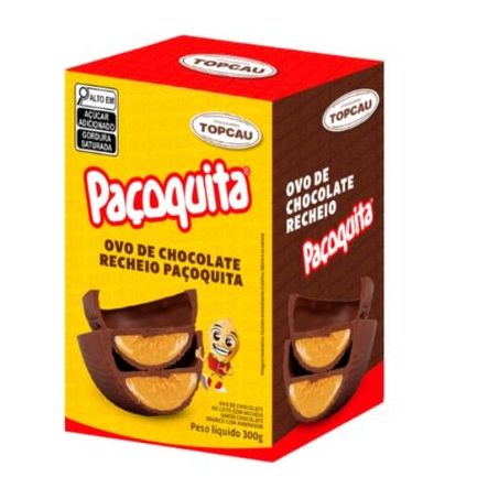 Ovo de Páscoa ao Leite Recheio Paçoquita Topcau Caixa 300g 360-2