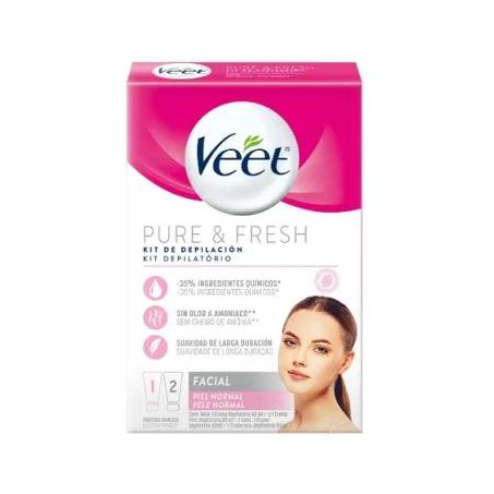 Kit cera facial pele normal veet 50ml