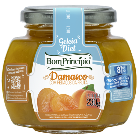 GELEIA DAMASCO DIET 230G - BOM PRINCIPIO