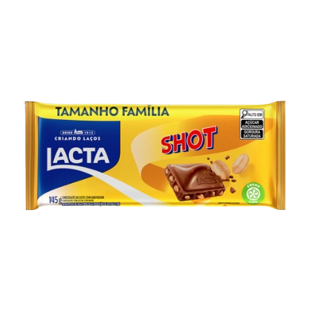 CHOCOLATE AO LEITE SHOT FAMILIA LACTA 145 G       