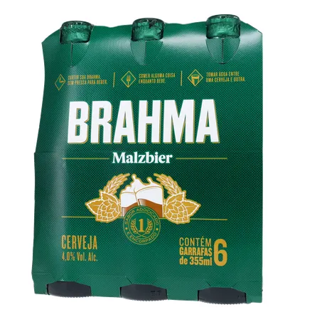 Cerveja Brahma Malzbier Long Neck 355ml C/6 360-1