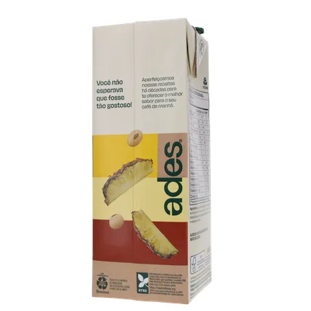 Bebida a Base de Soja Ades Sabor Abacaxi Caixa 1lt 360-20