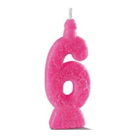 VELA NUMERADA KIREY SUPER ROSA N-6