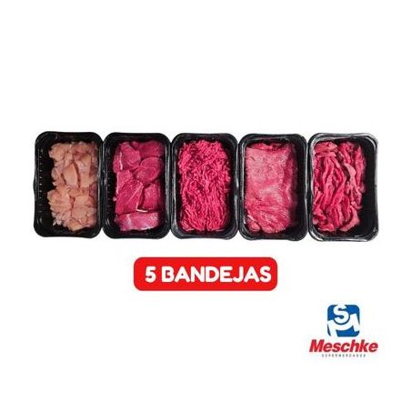 Kit box açougue meschke  5 bandejas com aproximadamente 500g cada