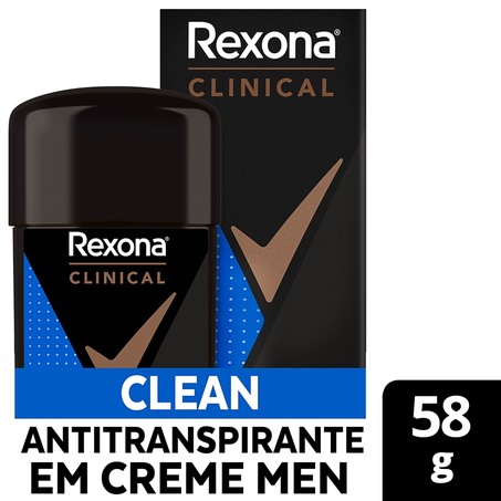 Desodorante em Creme Rexona Clinical Clean 58g