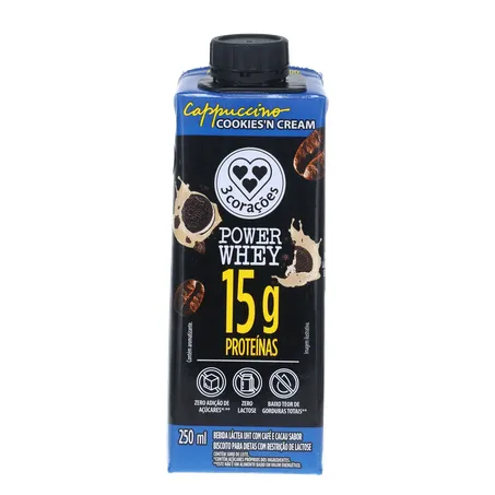 Bebida Láctea 3 Corações 15g Proteínas Cookies 250ml | Andorinha