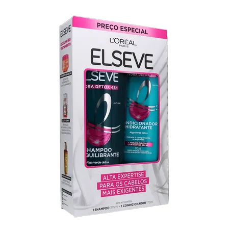 KIT ELSEVE HYDRA DETOX SHAMPOO 375ML + CONDICIONADOR 170ML 360-33