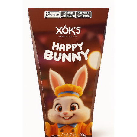 COELHO DE CHOCOLATE XOKS HAPPY BUNNY 100G