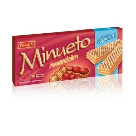 WAFFER MINUETO PARATI 115 GR AMENDOIM             