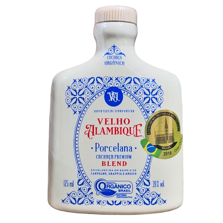 CACHAÇA VELHO ALAMBIQUE PORCELANA OURO 125ML