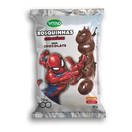 Rosquinha de Chocolate Sem Glúten e Sem Lactose 60g - Vitao Disney