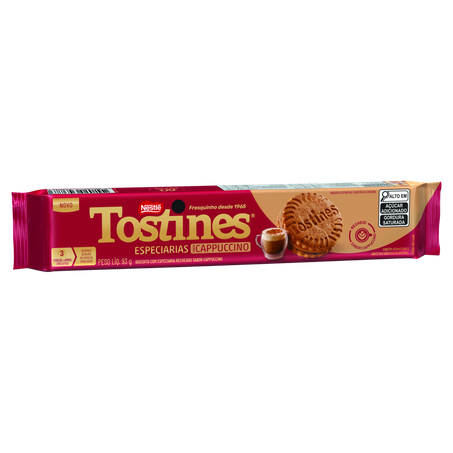 Biscoito tostines recheado cappuccino 93g