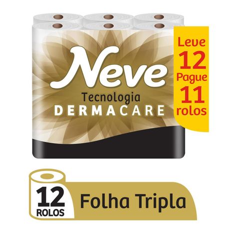 PAPEL HIGIÊNICO NEVE FOLHA TRIPLA SUPREME 20 METROS LEVE 12 PAGUE 11 ROLOS