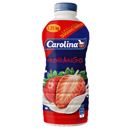 Bebida Láctea Carolina Morango Garrafa 1,25kg 
 