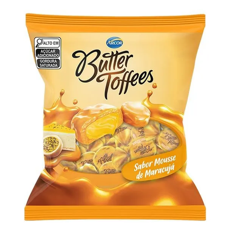 BALA ARCOR BUTTER TOFFEE MARACUJÁ 400G