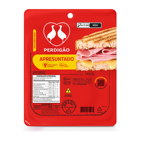 Apresuntado perdigão fatiado pacote 200g