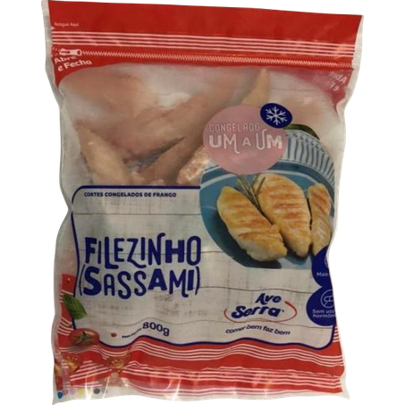 Filé frango ave serra 800gr sassami congelado