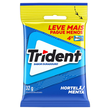 Chiclete Trident 32g - Hortelã - Com 4 Unidades