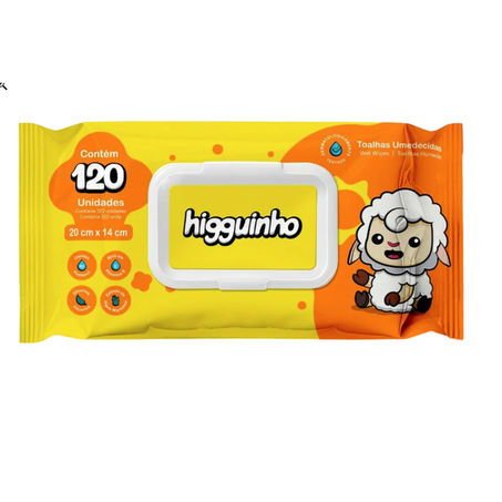 TOALHA UMEDECIDA HIGGINHO BABY C/120