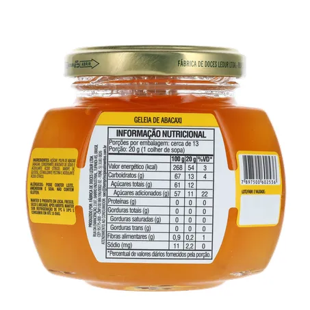 GELEIA TRADICIONAL DE ABACAXI 250G BOM PRINCIPIO 360-18