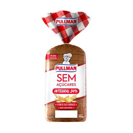 Pão de Forma Pullman Sem Açúcar Integral 350G