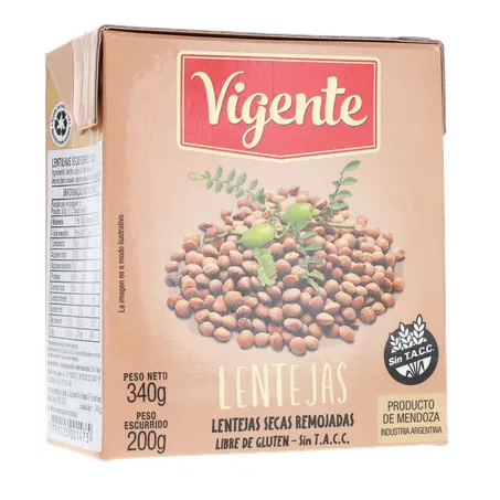LENTILHA EM CONSERVA IMPORTADO DA ARGENTINA VIGENTE TP 200G 360-34
